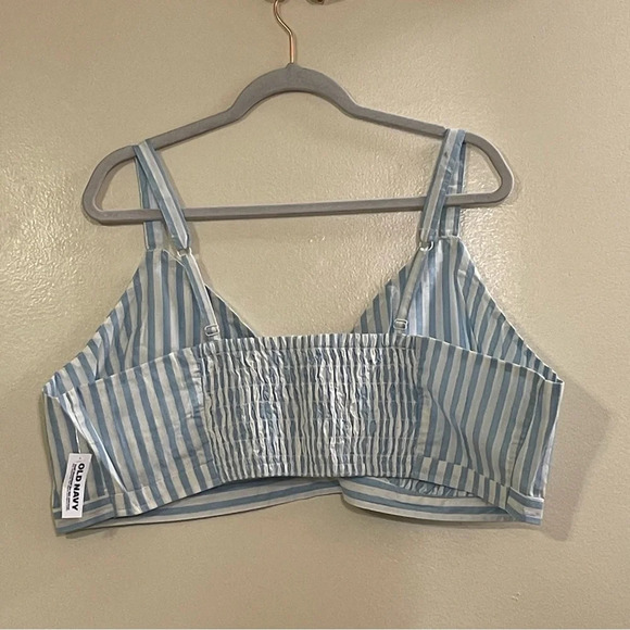 OLD NAVY Matching Printed‎ Smocked Bralette Top in Blue Stripe - Picture 6 of 10